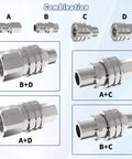 APOWER 8-piece stainless steel pressure washer quick-connect fittings kit with 3/8-inch male/female adapters.