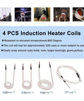 4 precision induction heater coils for Heavy Duty Induction Bolt Heater Tool With 1500W Flameless Power and versatile applications.