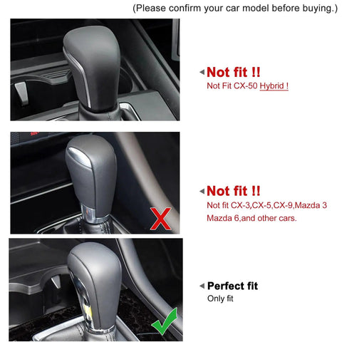 Mazda 3 And CX-30 CX-50 Gear Shift Knob Cover Dope Carbon Fiber Style Interior Trim And Gear Panel Sticker compatibility chart