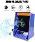 Desktop Soldering Fume Extractor With Heavy Duty Carbon Filter And Hella Powerful Suction For Quick Workshop Smoke Ventilation And Flux Odor Control No Sweat Setup Ever, showing filter and smoke.