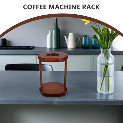 Smooth Brew Vibes Solid Wood Coffee Filter Cone Holder With Detachable Brewing Rack on kitchen countertop.