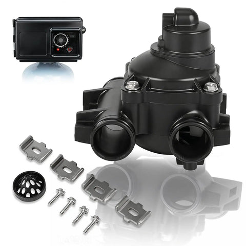 3/4 Inch Dual Ports Paddlewheel Flow Meter Assembly With 15659 Right Angle Cover Built For Fleck 2510 And 5600 Valves