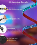 Led Backlight Kit For 60-65 Inch TVs, 15 Ft Behind Monitor Lights With 20 Color Modes, Bias Lighting feature details