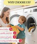 Mother and child doing laundry beside washer with Dryer Repair Kit For Electrolux And Frigidaire That Fits EFME617STT0 EIMGD55IIW2 And More Replacement Parts Compatible With EFME527UIW1 EFME617SIW0 FAQE7001LW0 FFRE1001PW0 FAQE7111LW1 FASG7074LW0 EFME517SIW0