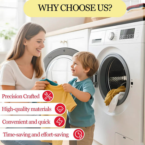 Mother and child doing laundry beside washer with Dryer Repair Kit For Electrolux And Frigidaire That Fits EFME617STT0 EIMGD55IIW2 And More Replacement Parts Compatible With EFME527UIW1 EFME617SIW0 FAQE7001LW0 FFRE1001PW0 FAQE7111LW1 FASG7074LW0 EFME517SIW0