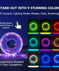 Rechargeable Bike Wheel Lights With 21 Dynamic Modes And Full Color Options Clip On Hub LEDs, night display