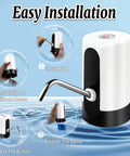 Steps to install Portable USB Electric Water Bottle Pump For Travel, Home And Office, Automatic Drinking Water Dispenser
