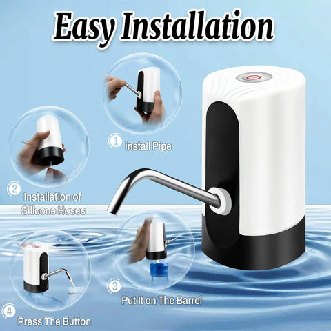 Steps to install Portable USB Electric Water Bottle Pump For Travel, Home And Office, Automatic Drinking Water Dispenser