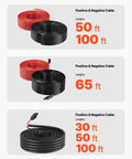 Beefy Heavy Duty Solar Panel Extension Cable Kit 100 Ft Black and 100 Ft Red, 10 AWG 6 Square Millimeter PV Tinned Copper Wire IP67