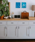 40 Pack Solid 3 Inch Square Cabinet Handles Matte Black Pulls For Kitchen Cabinets visible on white cabinetry