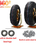 Bulletproof Rubber Caster Wheels For Yard Cart Trolley 2 Pack with flexible 360-degree rotation and double ball bearings.