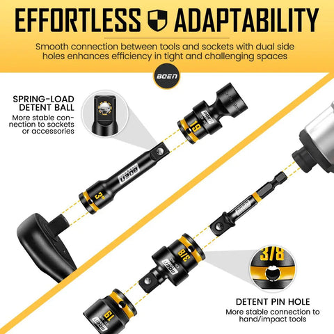 Super Tough Three Eighths Inch Drive Impact Socket Set Packing Sixty Seven Pieces Of Metric And Sae Shallow Deep And Swivel Sockets Complete With Extension Bars Adapters And Universal Joint Built From Solid Cr Mo Steel 3/8in drive sockets with detent pin hole