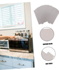 Microwave Waveguide Cover Mica Sheet Replacement for Ovens with High Heat Resistance, showing sheets and installation in a kitchen.