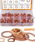 Badass Flat Copper Washers 200 Piece Kit, assorted M5-M14 sizes in organizer box