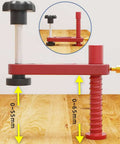 Two Pack Adjustable MFT Bench Clamp For Woodworking, 19mm Aluminum Alloy Dog Hole Clamp with clamping height indicators on wood