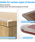 Straight Up Protection Ninja Soft Clear Edge Corner Protectors Baby Proofing Strips on various furniture corners and edges.