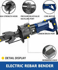 Heavy-Duty 900W Portable Electric Rebar Bender For Fast Hydraulic Bending Of 5/8 Inch Rebar Up To 130 Degrees Angle detailed view of parts.