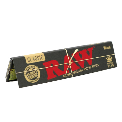 Classic Black King Size Slim Rolling Papers Natural Unrefined Ultra Thin 110mm 50 Packs For Smooth Burns And Easy Breezy Rolls