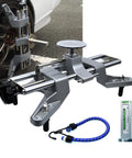 Pro Shop Grade Wheel Alignment Tool Kit With Magnetic Camber Gauge And Universal Adapter Plate Compatible With 11 To 25 Inch Rims, detailed view.
