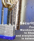 Two Pack Heavy Duty Padlocks Keyed Alike With Extra Long Two And Three Eighths Inch Shackle And Forty Millimeter Laminated Steel Lock Bodies