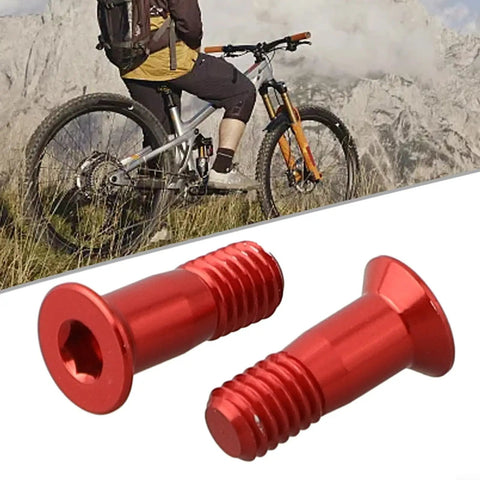 M5 Rear Derailleur Guide Wheel Screw Set In Lightweight Aluminum Alloy with thread locking glue, red screws shown, used for bike maintenance