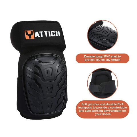Heavy Duty Work Knee Pads With Soft Gel Core And Durable EVA Foam Padding, Non Slip Ergonomic Design With PVC Caps