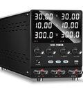 4 In 1 Dual DC Bench Power Supply With 30V 10A Or 60V 10A In Series Or 30V 20A In Parallel Plus 5V 2A USB Port front view