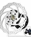 140mm Stainless Steel Disc Brake Rotor With 6 Bolts For Bikes And Electric Scooters, 6-Hole Mount, metal view