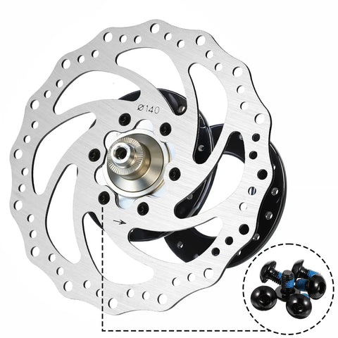 140mm Stainless Steel Disc Brake Rotor With 6 Bolts For Bikes And Electric Scooters, 6-Hole Mount, metal view