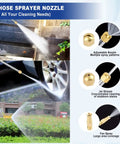 39 Inch High Pressure Power Washer Wand For Garden Hose With Flexible Jet Nozzle, 3 Spray Tips in use cleaning outdoors