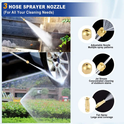 39 Inch High Pressure Power Washer Wand For Garden Hose With Flexible Jet Nozzle, 3 Spray Tips in use cleaning outdoors