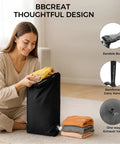 Woman using Travel Compression Laundry Bag No Pump Needed Vacuum Space Saver For Dirty Clothes Reusable Waterproof Wet Dry Bag