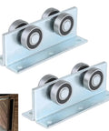 Four Wheel Trolley Assembly Roller for Strut Channel Heavy Duty Barn and Shed Sliding Doors Compatible with One and Five Eighths Inch Wide Strut Channel Two Pack Reinforced Steel Plate Smooth Rolling Durable Door Hardware.