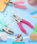 24 Pack Single Hole Punches Handheld One Quarter Inch Metal Paper Puncher With Soft Grip Handles for DIY Crafts