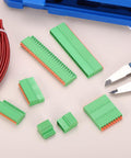 Four Piece 3.5mm Pitch Spring PCB Terminal Block Connector 3 Pin Pluggable Male Female Plug And Play Wiring Terminals Green