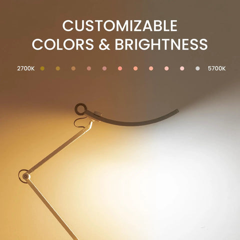 Ultrawide Desk Lamp With Eye Care Tech For Your Home Office Reading And Crafting Setup 13 Color Modes Dimmable Brightness Adjustable Arm