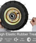 Premium Pneumatic Rubber Caster Wheels Featuring Heavy Duty Swivel Brakes For Back Breaking Carts And Tool Dollies Gotta Roll Slick Outdoors, showcasing high elastic rubber tread.