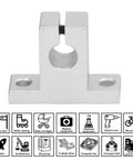 10 Piece Linear Motion Rail Support Brackets Set For Heavy Duty Robotics And Automation, Premium Aluminum Alloy, High Precision Machining, smooth edge clamp mount