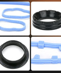 3.6L Valve Cover And Intake Manifold Gasket Set Replacement For 2011-2022 3.6L V6 Engines Includes Valve Cover Gaskets Spark Plug Seals And Intake Exhaust Seals For Wrangler Grand Cherokee Cherokee Challenger Charger Durango Journey ProMaster 1500 2500 black and blue rubber gaskets