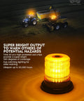 Premium 60 Led Amber Beacon Mini Strobe Light For Forklifts And Pickup Trucks Boasting Straight Up Three Sixty Degree Glow From Above