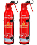 2 Pack 8 In 1 Water Based Portable Fire Extinguishers For Home Car Boat Marine Kitchen And Emergency Gear All In One A B C K Class With Mount All Weather Built For Extreme Temperatures Must Have And Easy Quick Spray, featuring red canisters with nozzles and emergency instructions.