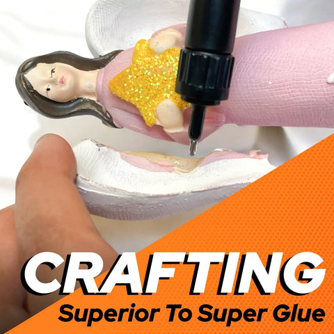 LED UV Glue Kit With Light For Quick Cure Bonding, Liquid Epoxy Resin Adhesive repairing a ceramic angel figurine