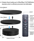 Stunning 3 in 1 Motorized Rotating Display Stand With Remote Control Max 22 Lbs Load for showcasing jewelry and watches.