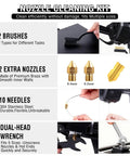 52 Piece 3D Printer Tools Kit For FDM And SLA Printers With Deburring Tool Nozzles, dual-head wrench, and needle set