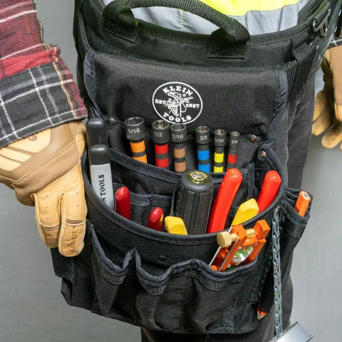 Ratcheting Impact Rated Hollow Power Nut Driver Set With Handle Magnetic And Color Coded Six SAE Hex Sizes From 1/4 Inch To 9/16 Inch Rare Earth Magnets For Quick Strong Driving in a tool bag