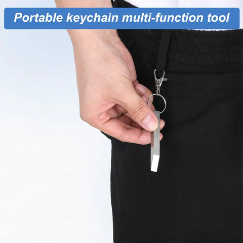 Must Have Compact Stainless Steel EDC Pry Bars For Everyday Carry Four Pack Heavy Duty Keychain Multitool in use