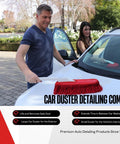 Man using All In One Car Duster Detailing Kit With Plastic Handle Includes Standard Duster And Mini Dash Duster Red Model 62445