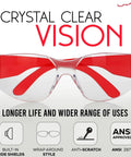 Assorted Color Kids Safety Glasses 12 Pack Over Glasses Design With Ansi Z87 Rating For Youth Providing Soft Tr90 Frames and side shields.