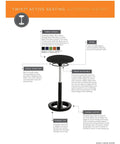 Twixt Active Seating Orange For All Day Move And Better Posture With Ergonomic Support Flexible Ring Under Base Lets You Tilt The Seat And Extended Height For Desk Comfort product diagram