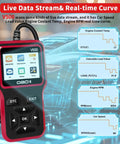 OBD2 Scanner Diagnostic Tool For Check Engine Light Codes And Reset DTC Data Stream I M Readiness Car And Truck Scan Tool For All Vehicles Since 1996 Wide Vehicle Compatibility And CAN J1850 ISO9141 KWP2000 Support with live data stream display